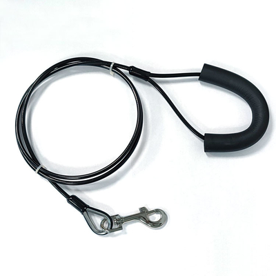 O PVC revestiu o gancho de aço exterior do fio de aço dois do núcleo do laço-Para fora ajustável para o cão