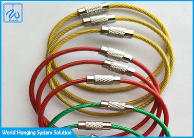 Resistência de alta temperatura colorida do laço da corda de fio, exposição que alista laço revestido da corda do metal