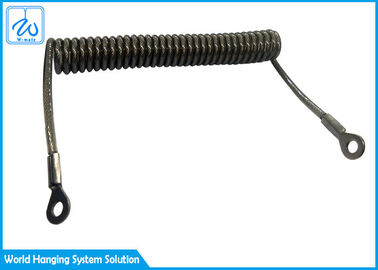 Impeça a corda de fio de aço inoxidável revestida plástica do cabo da segurança da mola de extensão da perda