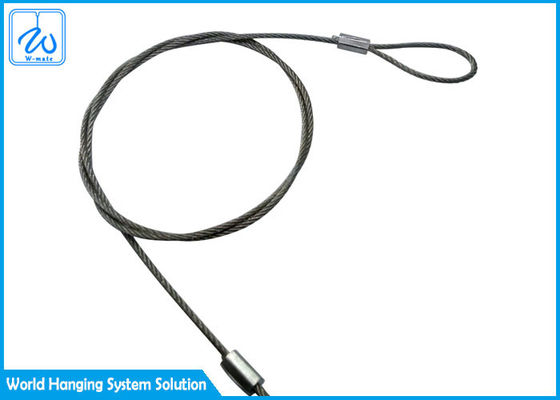 Estilingue 1.2mm 7x7 da corda de fio de aço com laço 1000mm para o cabo da segurança