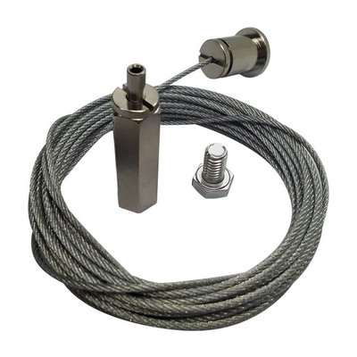 Acessório de suspensão do teto do bujão da corda de fio de aço do conjunto da suspensão do cabo para a luz de painel conduzida