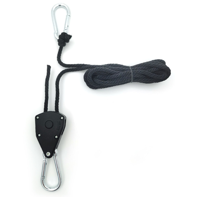 Chin Up Black Color o gancho 68kg/150lbs da corda do Metal Gear de 1/8 de polegada cresce o gancho de Rachet das luzes