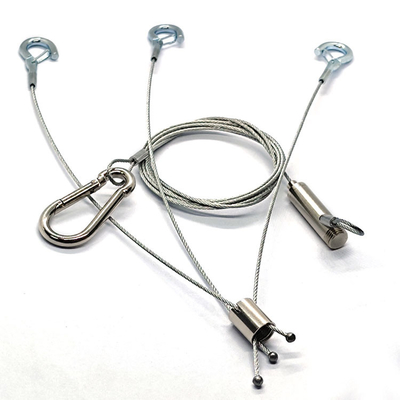 Potenciômetro ajustável da planta da corda de fio de aço que pendura Kit With Hook For Safety