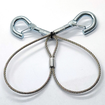 O fio do gancho de dois pés galvanizou estilingues da corda de fio de aço com laços macios do olho para luzes de painel
