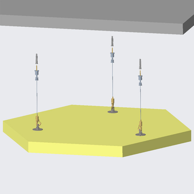 Sistemas de suspensão de tecto de metal Suspensão ajustável com fixação do absorvedor