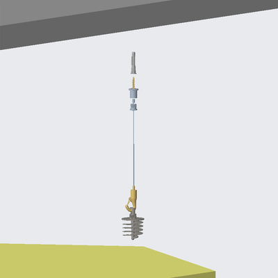 Sistema de suspensão de cabo Snap Hook de aço inoxidável de latão para deflector de teto acústico