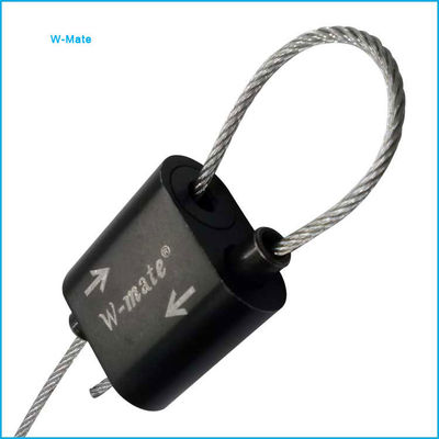 M12 Fixador de Cabo Autogrip Preto com Laço e Cabo de Aço 1*7 e 1*19
