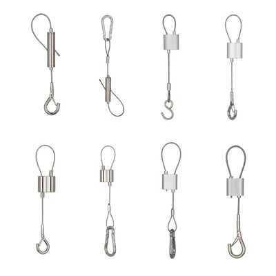 Adaptável de duas vias de arame em espiral de cabo agarradores de suspensão pendente kits de moagem de hardware de gancho de mola