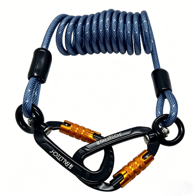 Ferramenta de segurança de bobina de mola metálica Lanyard Carabiner de alta durabilidade fácil de instalação Corda anti-queda para trabalho industrial ao ar livre