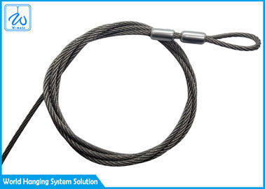 Corda de fio de aço inoxidável do cabo 3mm da segurança da mola de extensão do GV com extremidade do laço