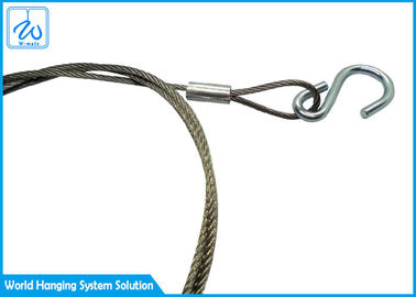 Diâmetro correias de aço inoxidável da segurança da corda de fio de 1,5 milímetros com gancho de S