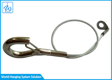 Corda de aço inoxidável personalizada da segurança dos encaixes 1.5mm da corda de fio do projeto com gancho