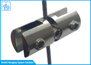 O dobro de vidro do grampo de cabo da braçadeira da exposição e do dispositivo elétrico tomou partido para o sistema de exposição do cabo