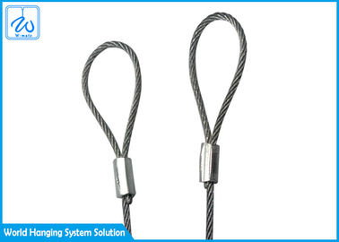 O PVC de aço inoxidável das correias 7x7 revestiu com o laço dobro da corda de fio da extremidade