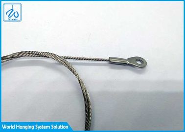Cabo da segurança com o estilingue de aço inoxidável do cabo do aço da corda de fio 1.5mm do atenuador 7x7