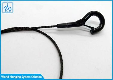 Corda de fio preta do jogo da suspensão do cabo revestida para o material amigável de Eco da correia