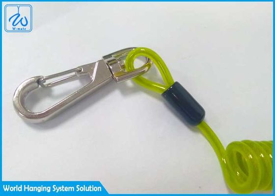 Segurança feito-à-medida elástico de aço retrátil do plutônio de Lanyard With Plastic da bobina de cabo