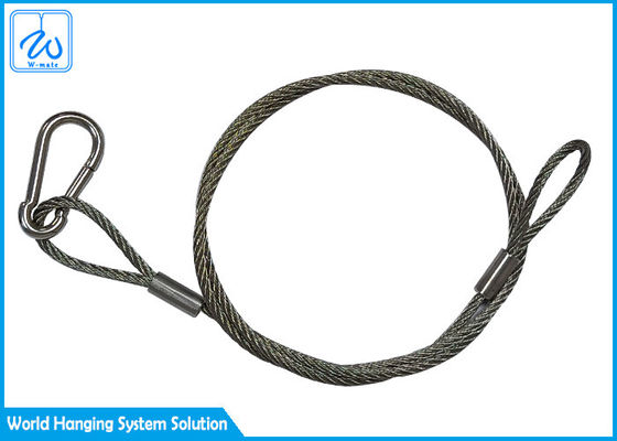Cabo de aço inoxidável galvanizado da segurança do estilingue da corda de fio de 3mm para dispositivos elétricos claros