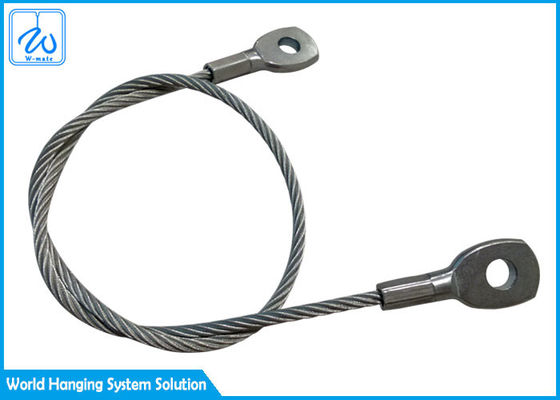 do cabo revestido da segurança da mola de extensão do PVC de 2mm estilingue de aço inoxidável da corda de fio da segurança do olho
