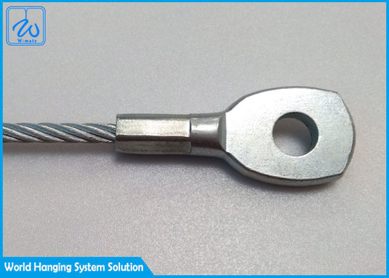 A corda de fio de aço revestida galvanizada lança 4mm com ilhó carimbado