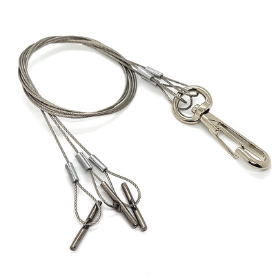 Pés ajustáveis do comprimento os quatro galvanizaram o potenciômetro da planta da corda de fio de aço que pendura Kit With Metal Hook