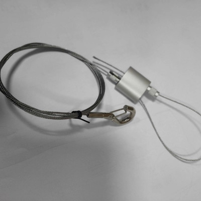 Kit de suspensão, pinça de loop de cabo e cabo de aço