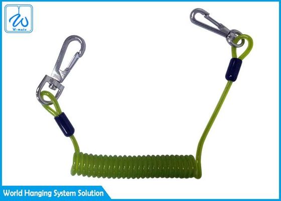 Segurança feito-à-medida elástico de aço retrátil do plutônio de Lanyard With Plastic da bobina de cabo