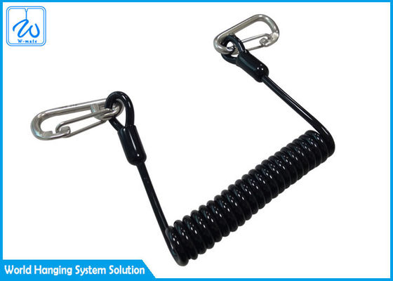 Grampo Lanyard With Carabin da segurança da ferramenta da mola enrolado