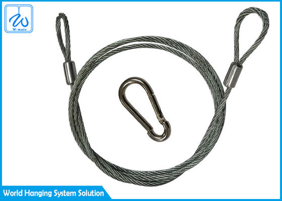 Cabo galvanizado da corda de fio de aço com laços para o projetor da fase com suporte