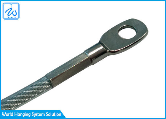 Conjunto galvanizado da corda de fio 1x19 ou 7x7 com o olho do dedal para pendurar dos sinais