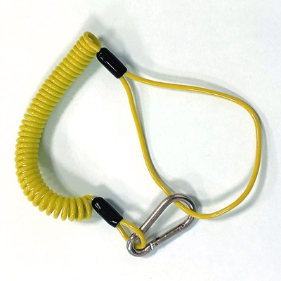 O revestimento plástico da mola feita sob encomenda bobinou a segurança Lanyard For Fall Protection do fio