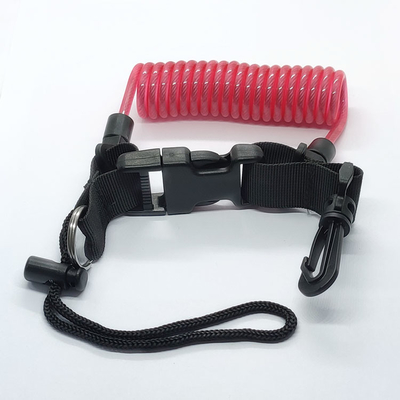 Correia retrátil da ferramenta da apreensão vermelha da queda do baraço de Lanyard Spring Tool Swivel Lanyard da ferramenta do cabo enrolado
